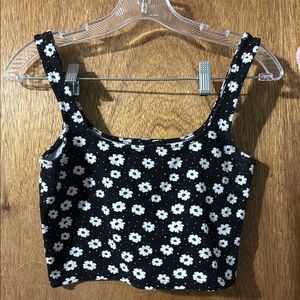 Forever21 Floral Black and White Women's Top
